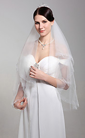 duas camadas cotovelo véu de noiva casamento