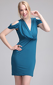 ц V-образным вырезом драпировка плечо bodycon платье