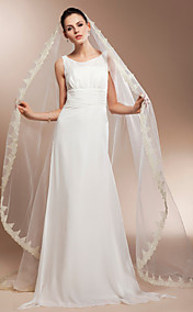 wunderschönen One-Tier-Kathedrale Hochzeit Schleier mit Spitze applique Rand