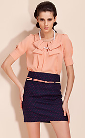 TS Pearl Necklace Bow-tie Blouse Shirt