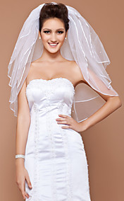 three-tier tule elleboog bruiloft sluier met potlood rand (meer kleuren beschikbaar)