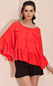 ts balltre ermet krusning finishen bluse skjorte (flere farger)