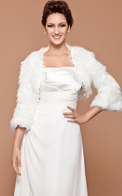 maniche lunghe giacca di pelliccia del faux nozze sposa / wrap (0.498-pj0069-2015)