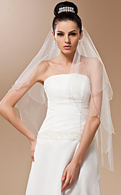 Two-tier Tulle With Bead Fingertip Veil