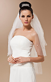 Four-tier Tulle With Pearls Elbow Veil (More Colors)