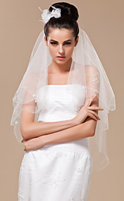 Two-tier Tulle With Bead Fingertip Veil