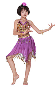 dancewear de la gasa con monedas / rendimiento lentejuelas trajes de danza del vientre para los niños más colores