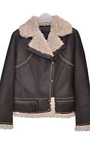 Long Sleeve Collar Turndown Wedding / Suede Jacket Career Composite