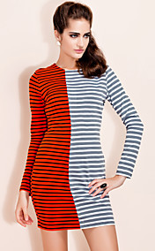 ts contrast gekleurde streep bodycon jurk