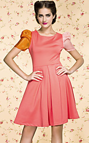 TS VINTAGE Contrast Color Ruffle Dress