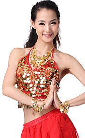 Prestatie Dancewear chiffon met pailletten en munten Belly Dance Top meer kleuren