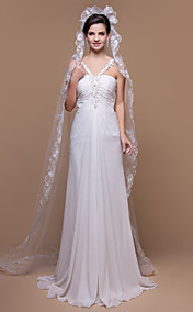 One-tier Chapel Wedding Veils With Lace Applique/Finished Edge (More Colors)