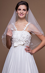 Elegant One-tier Elbow Wedding Veils With Scalloped/Pencil Edge (More Colors)