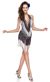 dancewear de poliéster con flecos / vestido de lentejuelas desempeño latino para damas más colores