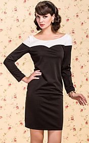 TS VINTAGE Contrast Color Jersey Sheath Dress