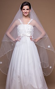One-tier Chapel Wedding Veils With Finished/Pencil Edge (More Colors)