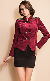 TS Velvet Beads On Shoulder Military Jacket