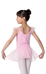 rendimiento de algodón mangas cortas dacewear leotard con el tutú vestido de ballet para niños más colores