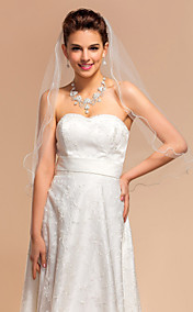 One-tier Elbow Wedding Veils With Pencil Edge