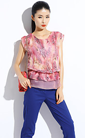 TS Silky Flora Print Short Sleeve Blouse