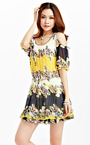 TS Doule Layer Pleats Belt Dress