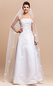Elegant One-tier Waltz Tulle Wedding Veils With Pencil Edge
