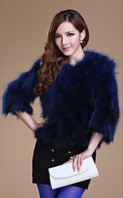3/4 Sleeve Collarless Raccoon Fur Casual/Party Jacket(More Colors)