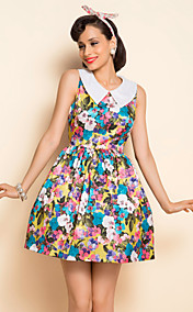 TS VINTAGE Print Lapel Dress