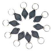  Black Flashlight Keychain 22000mcd 10-pack