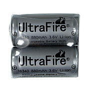  Ultrafire 3.6V 880mAh LC 16340 Protected CR123A Battery 2-Pack