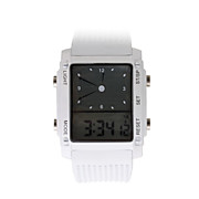  Silicone Band Digital+Analog Multi-Display Wrist Watch For Women(White)