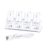  PEGA USB 4-Port Charging Station with 4 x Rechargeable Battery Packs (1800mAh) for Wii Remotes