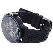  Rubber Band Self-Winding Mechanical Wrist Watch For Men(Black)