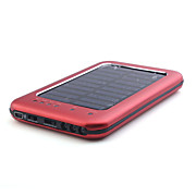  6-in-1 Portable Solar Panel Charger + LED Flashlight for iPhone 4/Cellphones (Red)