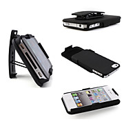  Shell + Holster Belt Clip Combo Case for iPhone 4 (Black)
