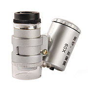  Mini 60X Microscope with 2-LED Illumination + Currency Detecting UV Light (3*LR1130)