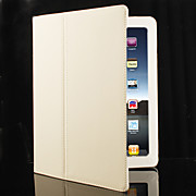  Hard PU Leather Case Skin with Stand for Apple iPad 2 (White)