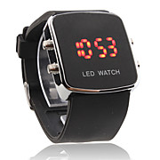  Silicone Band Modern Unisex Jelly Sport Style LED Wrist Watch - Black
