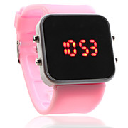  Mirror Face Silicone Band Jelly Wrist Watch For Men Women (Pink)