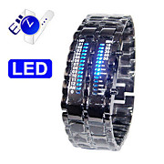  Fashion Stainless Steel Band LED Wrist Watch