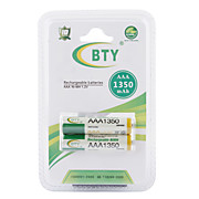  BTY 1350mAh AAA Ni-MH Rechargeable Battery Set (2-pack)
