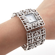  Women's Silver Bracelet Watch with White Czechic Diamond Decoration