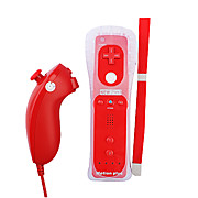  Remote MotionPlus en Nunchuk Controller met hoesje voor Wii (rood)