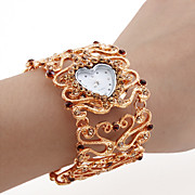  Women's Golden Bracelet Watch with Coffee Czechic Diamond Decoration
