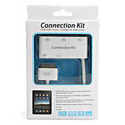  Kit de connexion 3-Port USB Hub / appareil photo / synchronisation / chargeur pour ipad, ipad 2 et le nouvel iPad