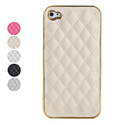  rasterpatroon pu lederen case voor de iPhone 4 / 4s (diverse kleuren)