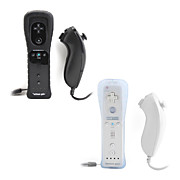  twee 2-in-1 MotionPlus-afstandsbediening en Nunchuck controllers voor de Wii (zwart-wit)