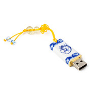  16GB Porcelain Flying Dragon Style USB Flash Drive (White)