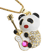  16GB Panda Style USB Flash Drive Necklace (Gold)