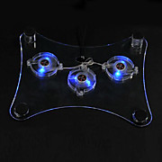  Blue Light Laptop Cooler With 3 Fans